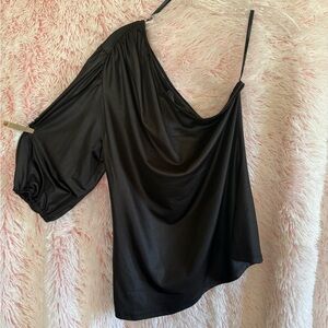 Marc New York Elegant Single Shoulder Black Top
